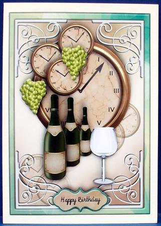 Wine O'clock Male Card by Cheryl French