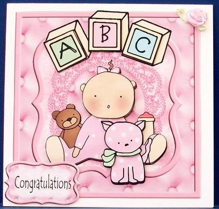 It's a Girl Card Topper by Cheryl French