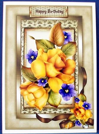 Beautiful Yellow Roses on a Sepia Frame  by Cheryl French