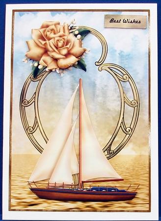 Golden Roses in Classic Frame Male Card by Cheryl French