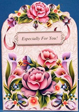 Fancy Shaped Floral Card Front by Cheryl French