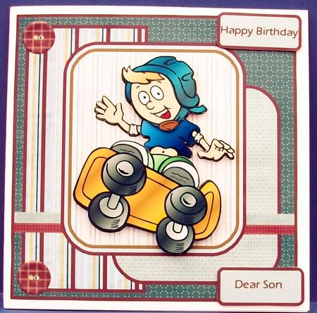 The Young Skateboarder Card with Decoupage by Cheryl French