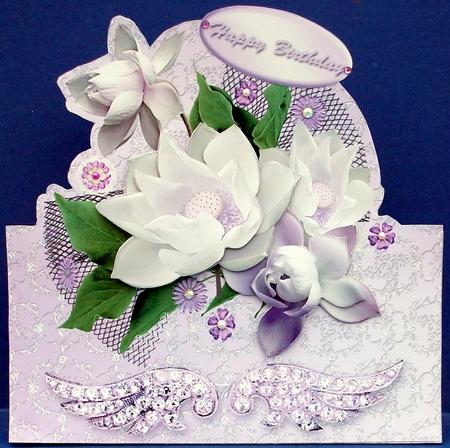 White Flowers Over the Edge Card Mini Kit by Cheryl French