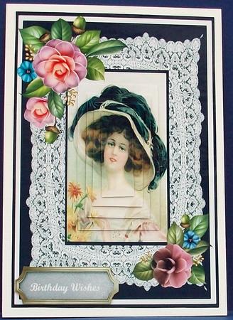 Lovely Pyramid Vintage Lady with Camellias  by Cheryl French