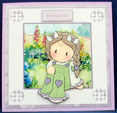 Chloe Sitting in the Garden Card and Decoupage by Cheryl French