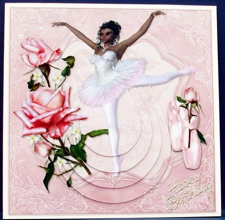 The Ballet Dancer with Roses Teardrop Pyramid by Cheryl French