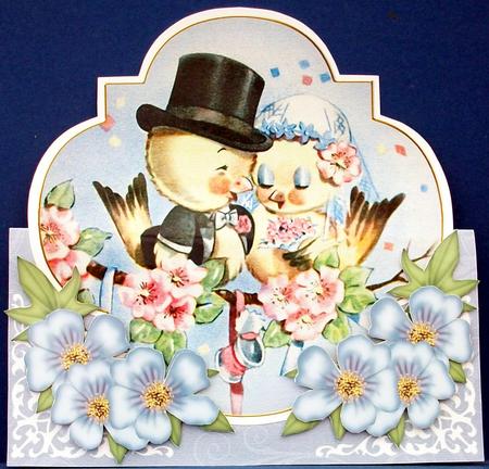 Love Ducks Blue Fancy Over 3D Mini Card Kit by Cheryl French
