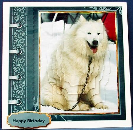 Husky Dog Card with Shaped Layers by Cheryl French
