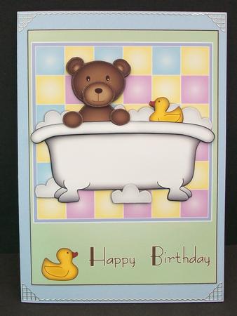Bath Time for Teddy – Decoupage by Cheryl French