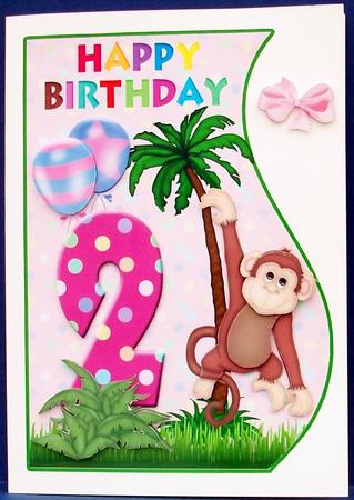 2nd Birthday- Jungle Topper for Little Girl by Cheryl French