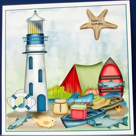 Male Card Fishing at Sea by Cheryl French