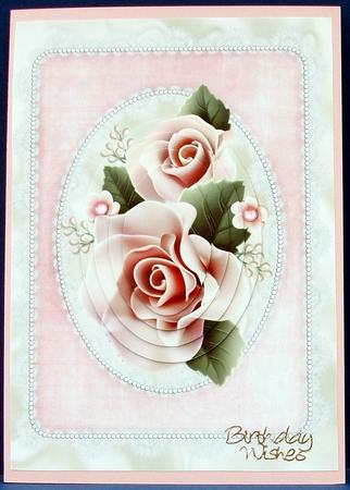 Porcelain Roses in Ornate Frame Oval Pyramids by Cheryl French