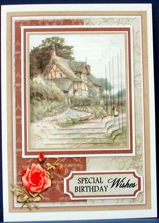 Vintage Cottage - the Visitor A5 Card Front Minikit by Cheryl French
