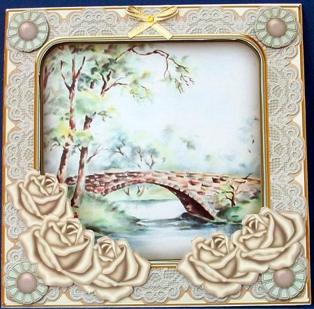 Gold Rose Bridge 7inch Vintage Tent Card Mini Kit by Cheryl French