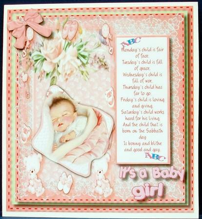 Baby Congratulations It's a Girl by Cheryl French