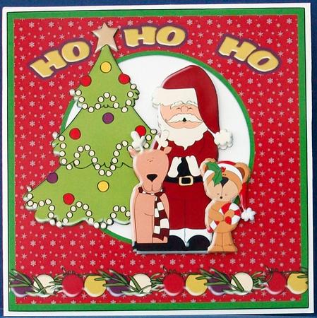Santa and Friends 6x6 Card by Cheryl French