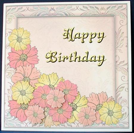 Flower Corner 1 - Happy Birthday by Cheryl French
