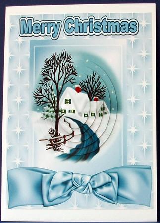 Cottage in the Snow Christmas Time Oval Pyramids by Cheryl French