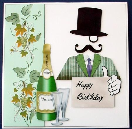 Champagne Charlie Card Front by Cheryl French