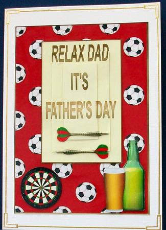 Relax Dad It's Father's Day Pyramid Card Front 3 by Cheryl French