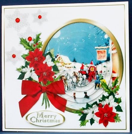 Vintage Christmas Scottie Dog and the Stagecoach Pyramid by Cheryl French