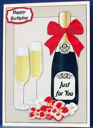 Red Flowers & Bubbly by Cheryl French