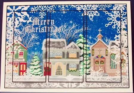 Christmas Street at Night Panel Card by Cheryl French