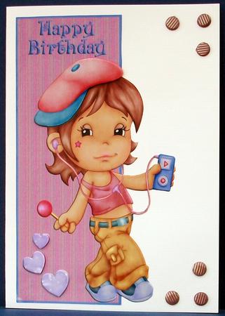 Birthday Girl Dl Card by Cheryl French