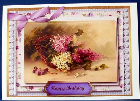 Lovely Pink and White Lilac in a Backet by Cheryl French