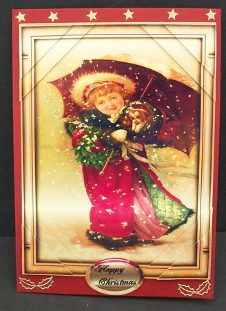 Christmas Girl with Puppy by Cheryl French