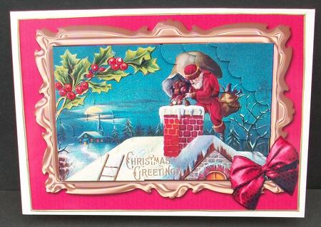 Vintage Christmas Santa Scalloped Corner Stacker by Cheryl French