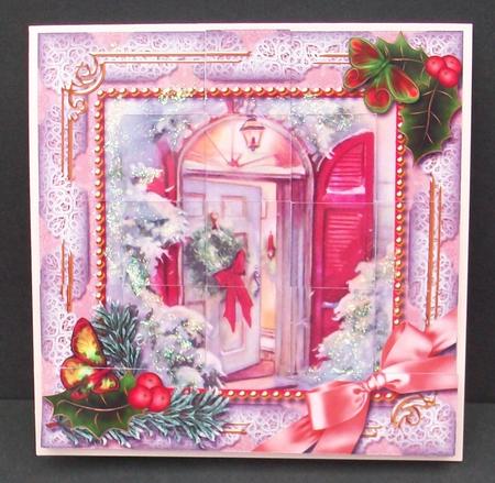 Welcome Door Holly 5inch Square Bottom Castle Stacker by Cheryl French