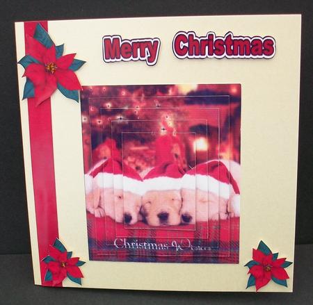3 Little Pooches Sleeping with Santa Hats On by Cheryl French