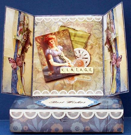 Gatefold Pop Up Blue Lady by Cheryl French