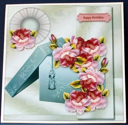 Gift Box & English Roses by Cheryl French