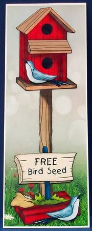 Birdhouse Large Dl Card by Cheryl French