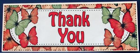 Large Dl Thank You Butterflies 3D Decoupage by Cheryl French