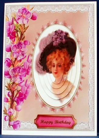 Beautiful Lady in a Lilac Feathered Hat . by Cheryl French