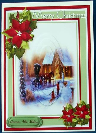 Lovely Pyramid Christmas Scene with Poinsettias . by Cheryl French