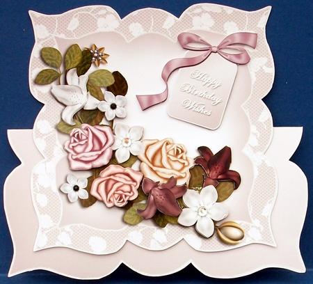 Flower Bouquet Shaped Over the Top Card Kit by Cheryl French