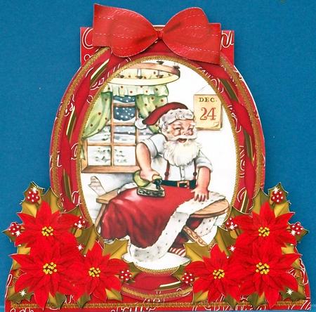 Santa Getting Ready Special Large Oval Card Mini Kit by Cheryl French