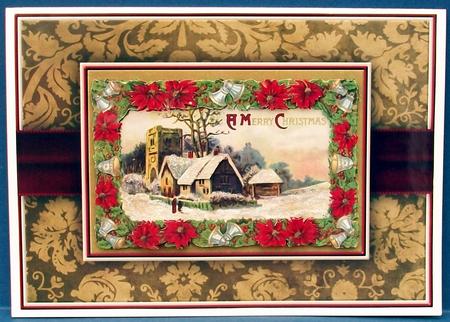 Church & Poinsettias Quick Card by Cheryl French
