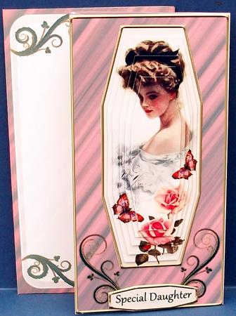 Lovely Lady with Roses & Butterflies Wallet Card Kit by Cheryl French