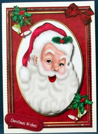 Lovely Santa in a Oval Frame  by Cheryl French