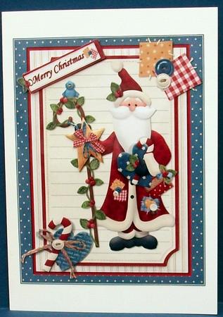 Quilters Patchwork Santa Quick Card by Cheryl French