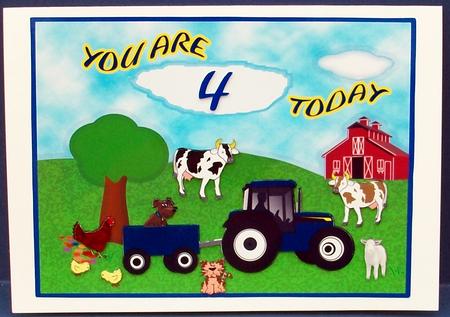 Farm Scene A4 Mini Kit Birthday Age 1-10 by Cheryl French