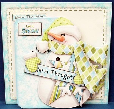 Warm Thoughts Snowman Shaped Fold Card Kit by Cheryl French