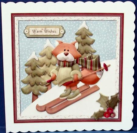 Festive Fox Card Front by Cheryl French