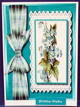 Lovely Forget-me-nots on Battenburge Lace  by Cheryl French