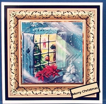 Vintage Christmas Window Card and Shaped Layers by Cheryl French